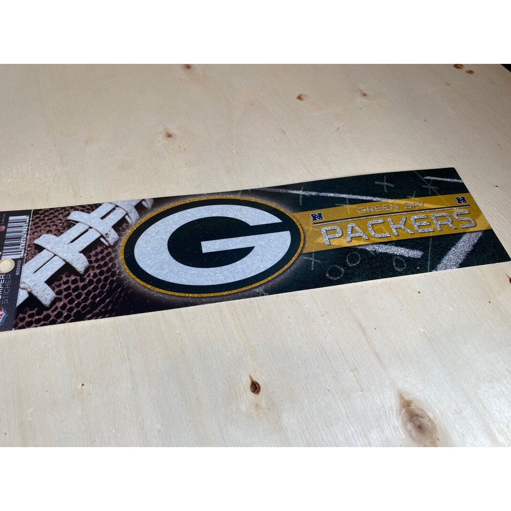 Green Bay Packers Bumper Sticker Football NFL Brand‎ Glitter Design Licensed